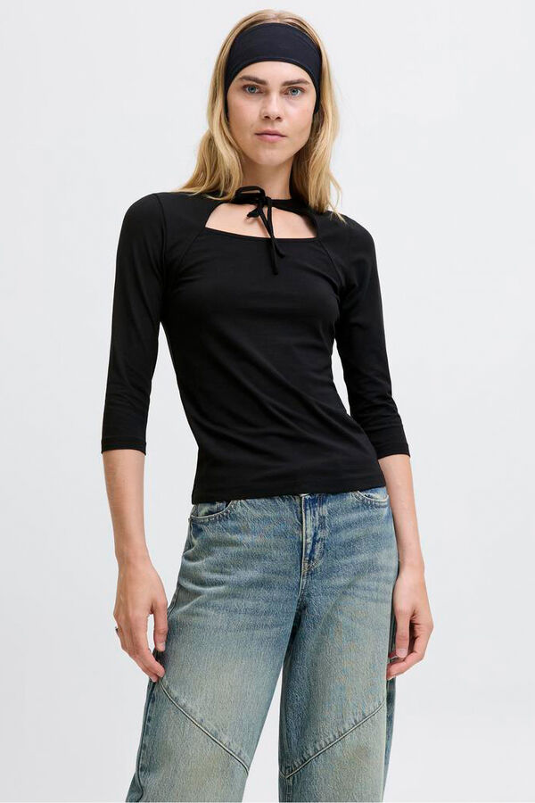 Jack & Jones Top ajustado lazo negro