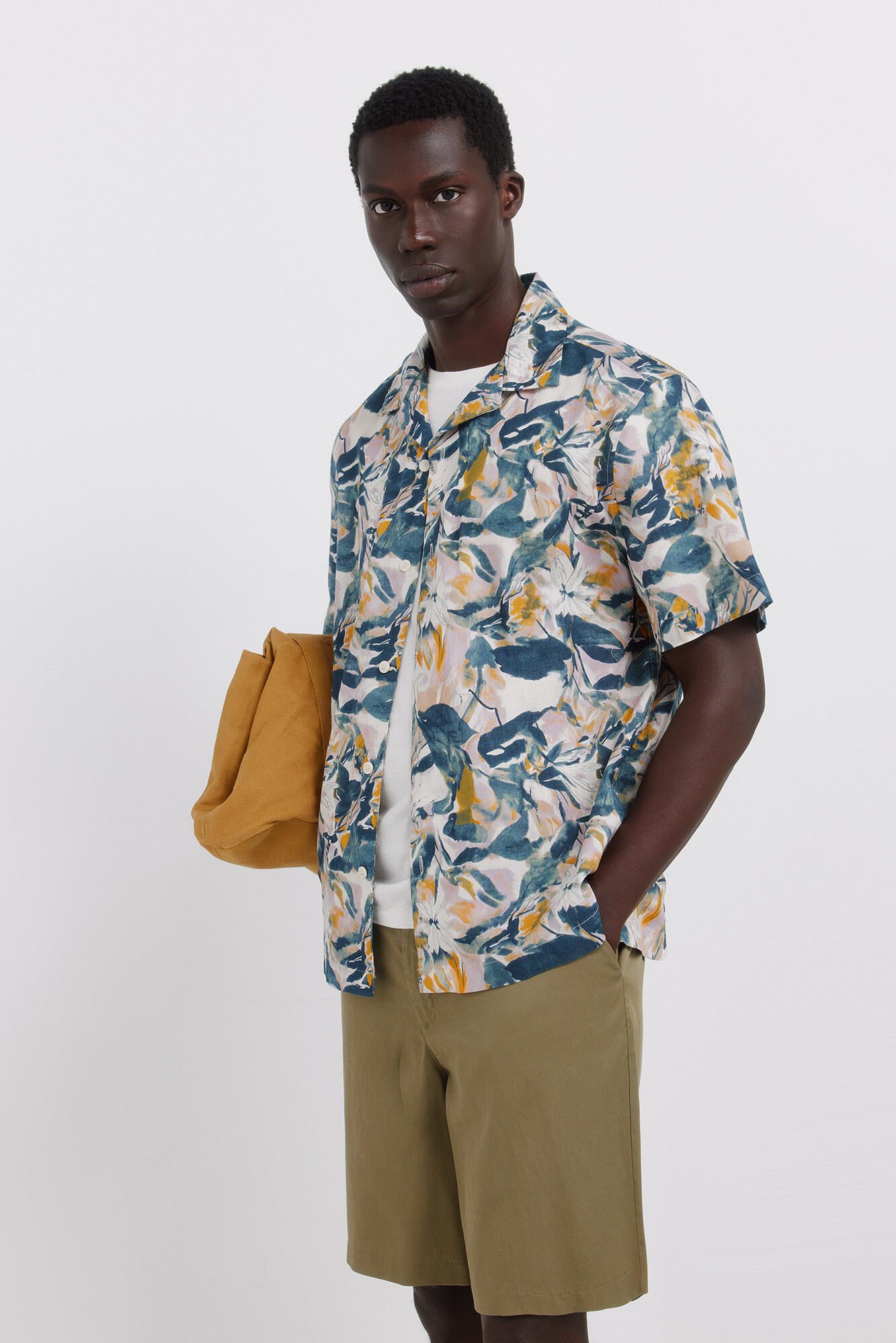 Springfield Camisa de linho de manga curta