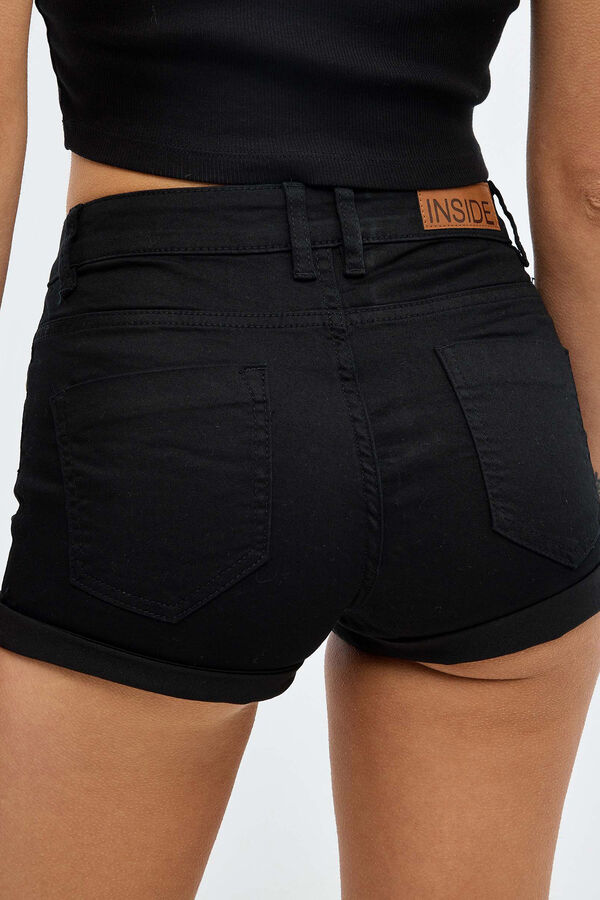 Inside Calções Corte Médio Bainha com Roda preto