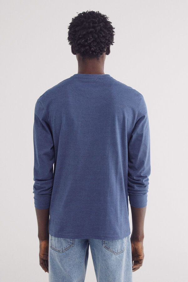 Springfield Camiseta manga comprida com microriscas duplas azul