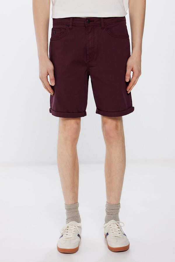 Springfield Bermuda ligera color slim fit burdeos