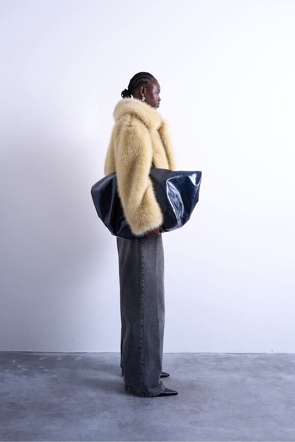 Topshop Casaco de pele curto cru