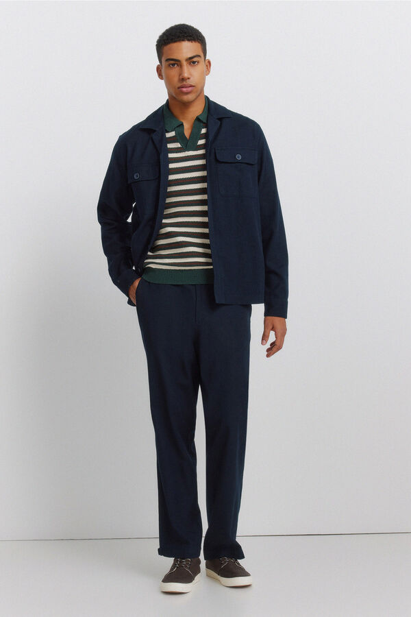 Springfield Pantal&oacute;n algod&oacute;n straight fit azul