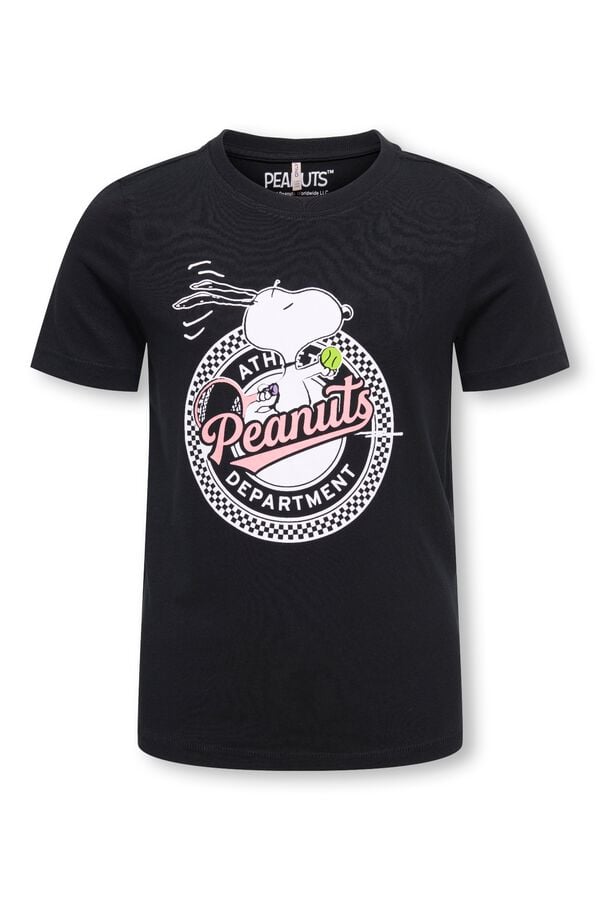 Only Girls T-shirt de manga curta com estampado frontal preto