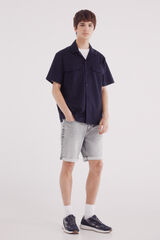 Springfield Bermudas de ganga em knit denim  cinzento