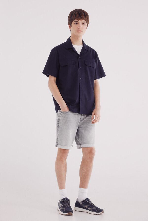 Springfield Bermudas de ganga em knit denim  cinzento