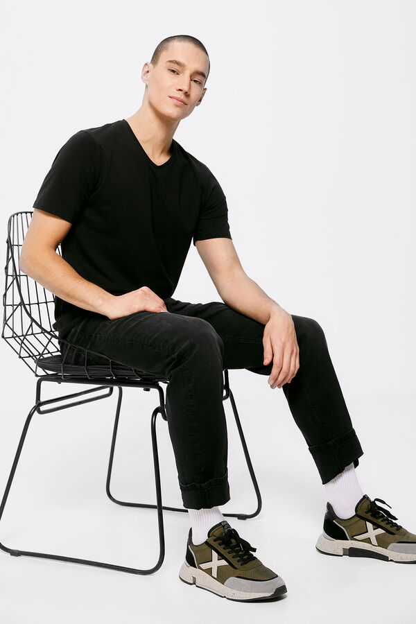 Springfield T-shirt gola bico preto