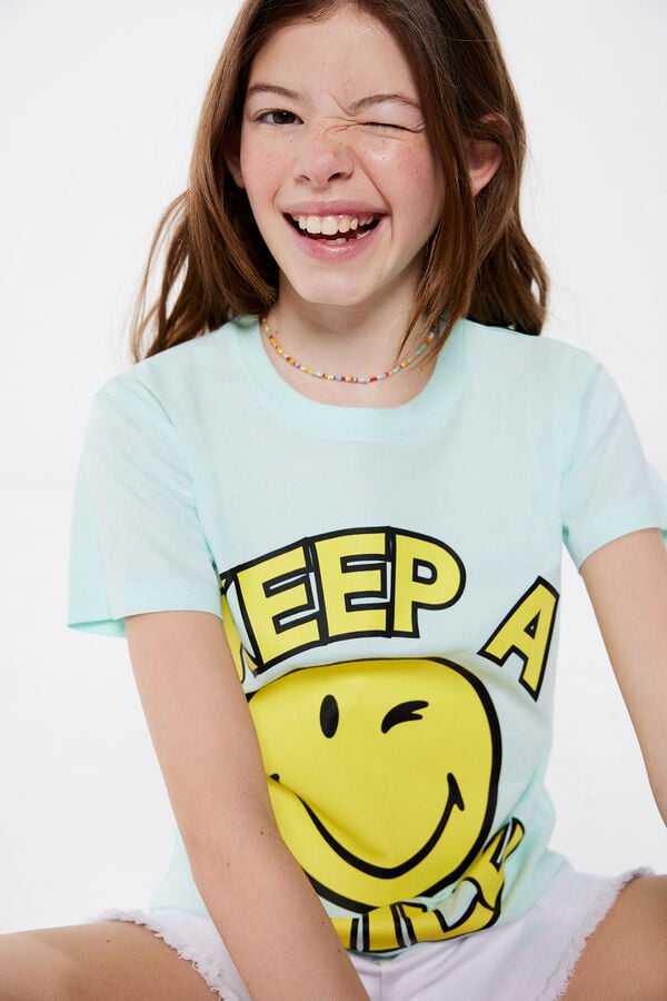 Springfield Kids Camiseta Smiley niña verde