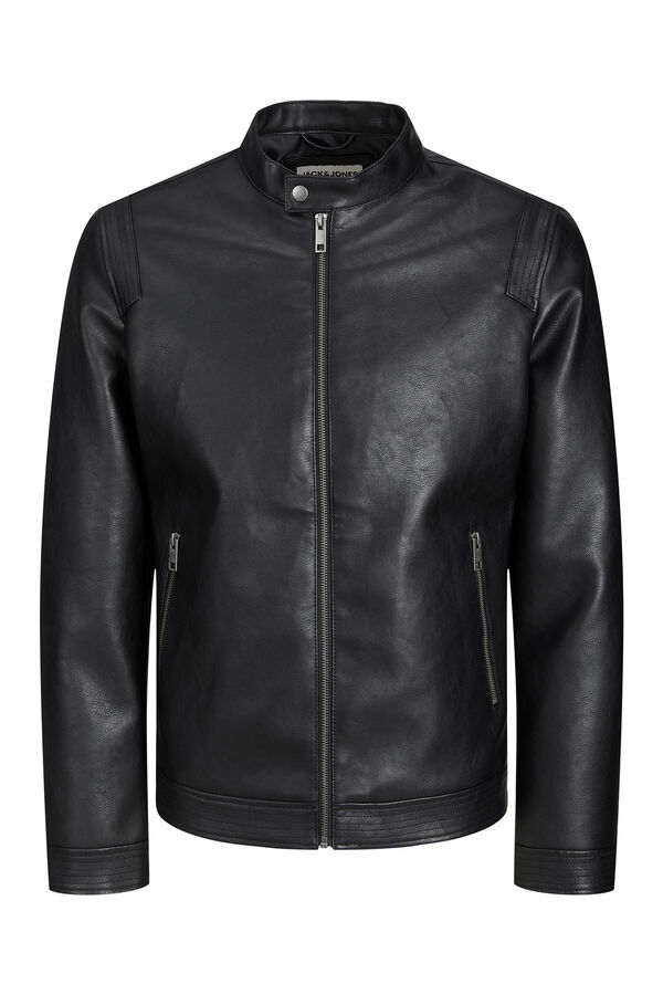 Jack & Jones PLUS Casaco biker efeito pele PLUS preto