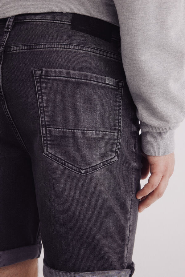 Springfield Bermuda em knit denim preto-lavado cinzento