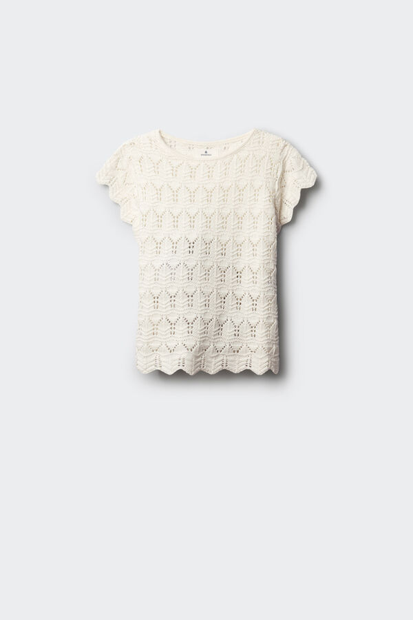 Springfield Kids Top para menina em crochet bege