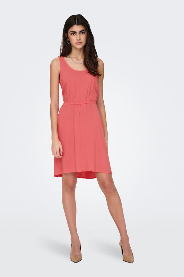 Only Kurzes &auml;rmelloses Kleid vermelho