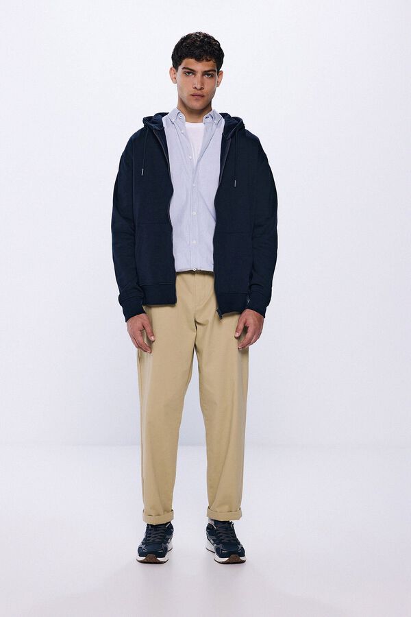 Springfield Sudadera b&aacute;sica cremallera azul