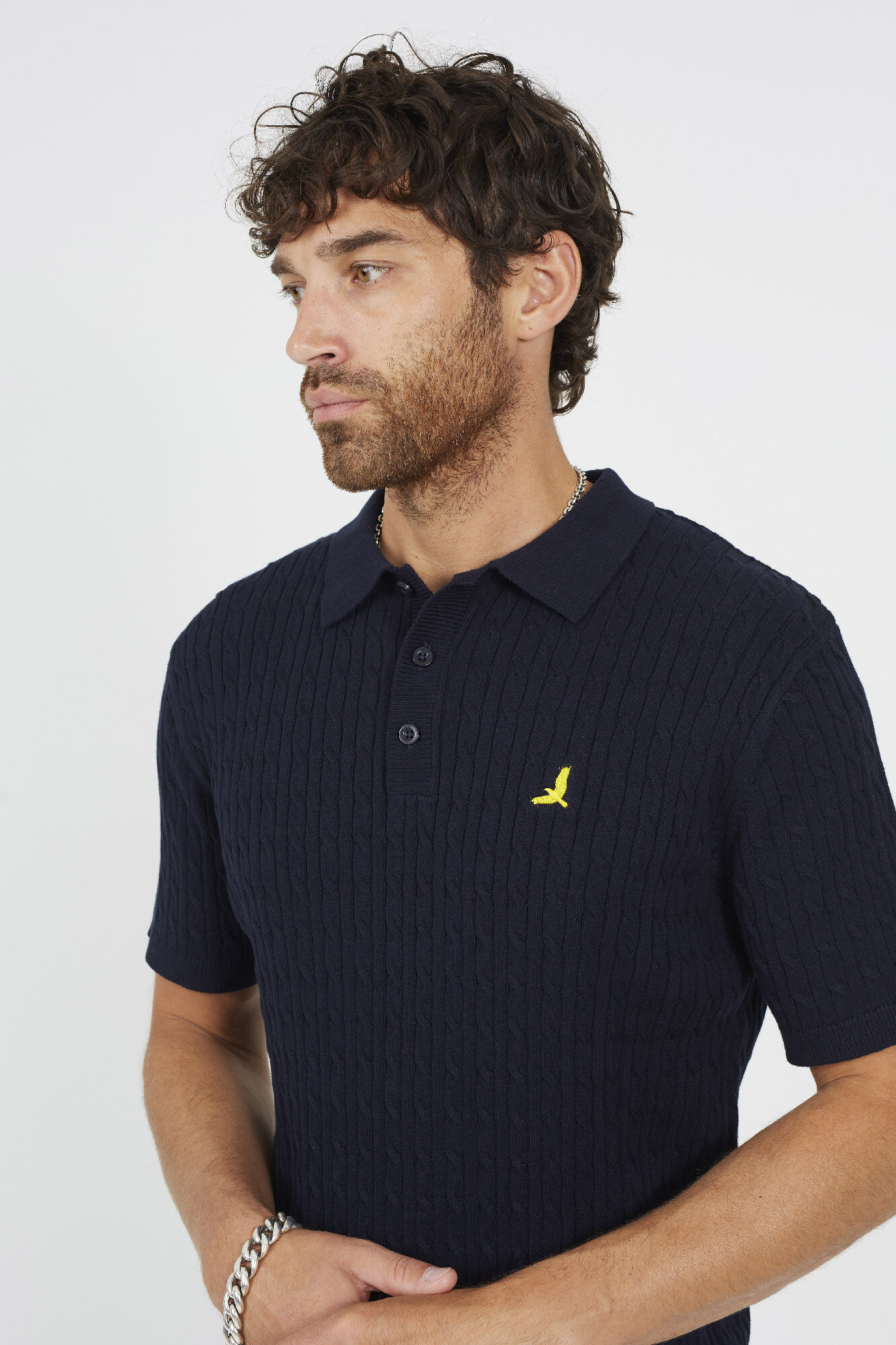 Brave Soul Polo de punto con manga corta