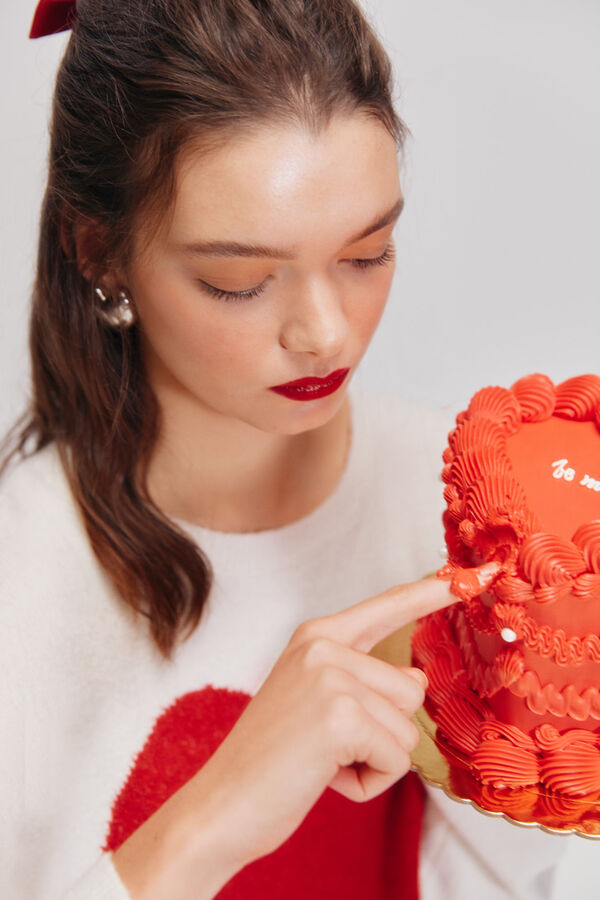 Springfield Jersey corazón intarsia estampado