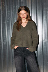 Noisy May Jersey con cuello en V verde