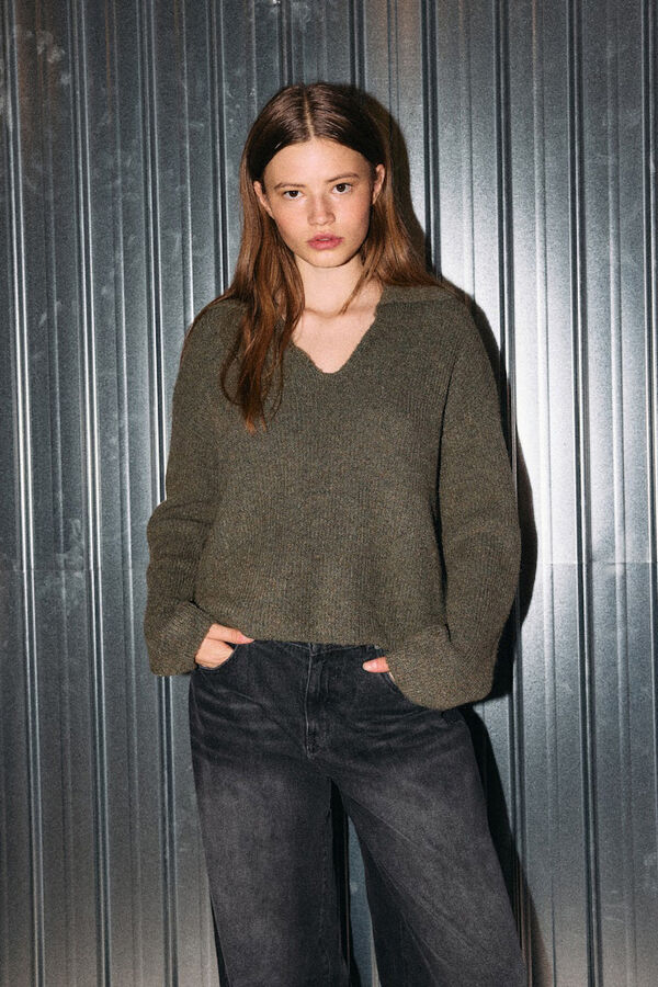 Noisy May Jersey con cuello en V verde