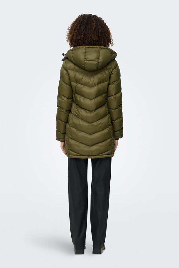 Only Abrigo acolchado impermeable verde