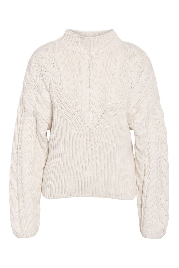 Noisy May Su&eacute;ter Perkins com mangas tran&ccedil;adas branco