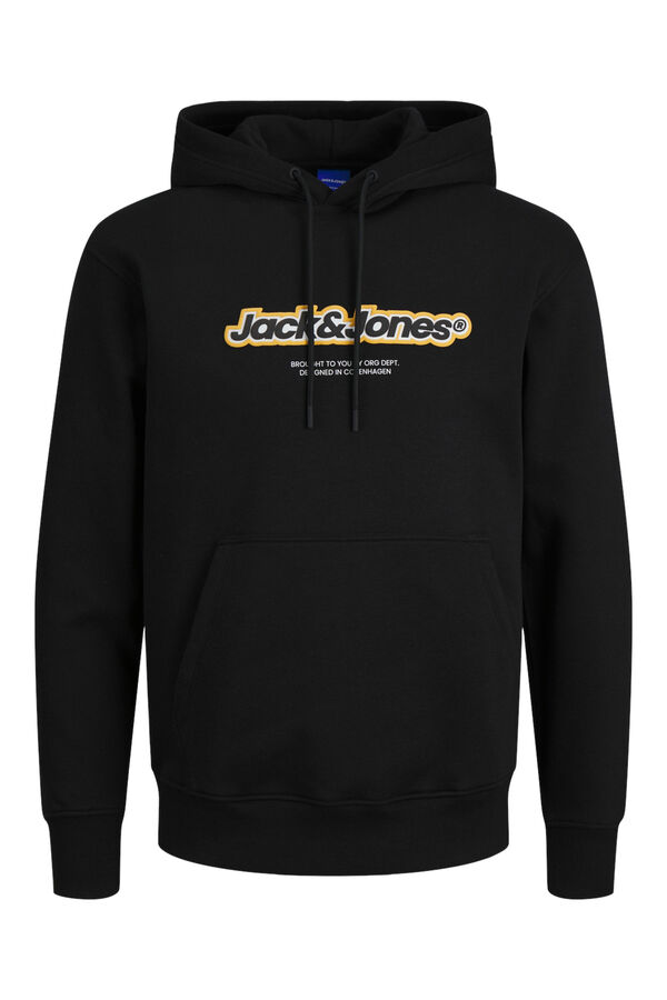 Jack & Jones Moletom com capuz e Sweatshirt descontra&iacute;do preto