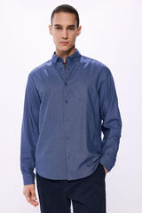 Springfield Camisa dobby bicolor azul