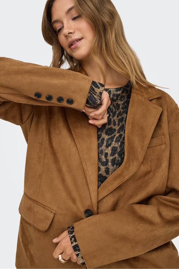 Only Blazer de traje de ante nude