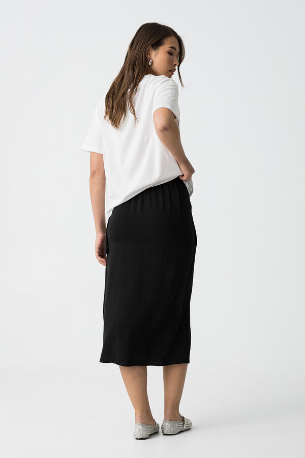 Tiffosi Falda midi de talle alto negro