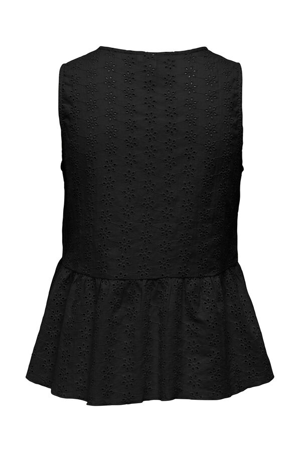 Only Blusa sin mangas escote de pico negro