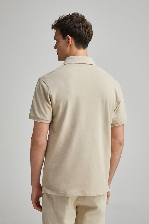 Springfield Polo piqué contrastante com carcela slim fit cru
