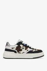 D. Franklin Chinelos de quarto de quadra com estampado de vaca branco