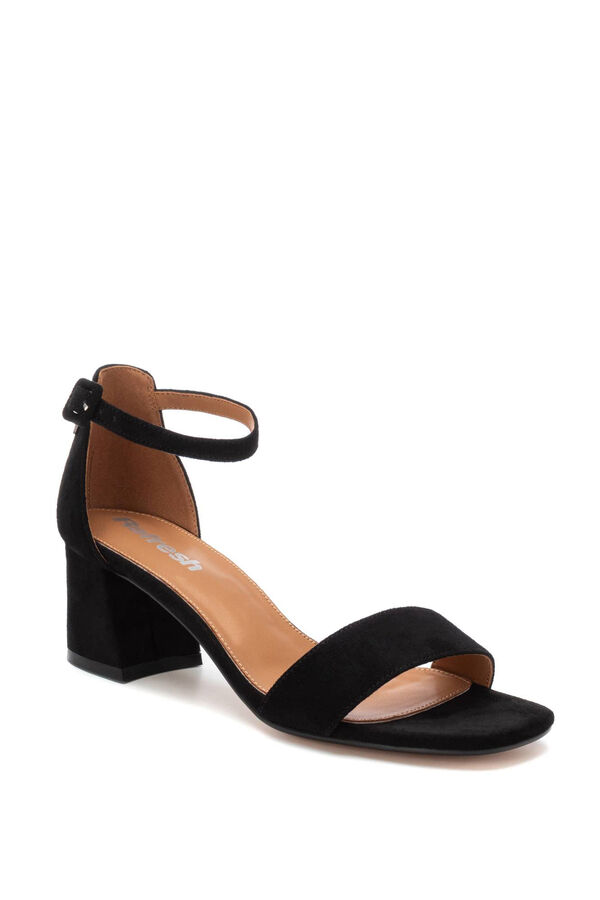 Refresh Zapatos antelina tac&oacute;n ancho negro