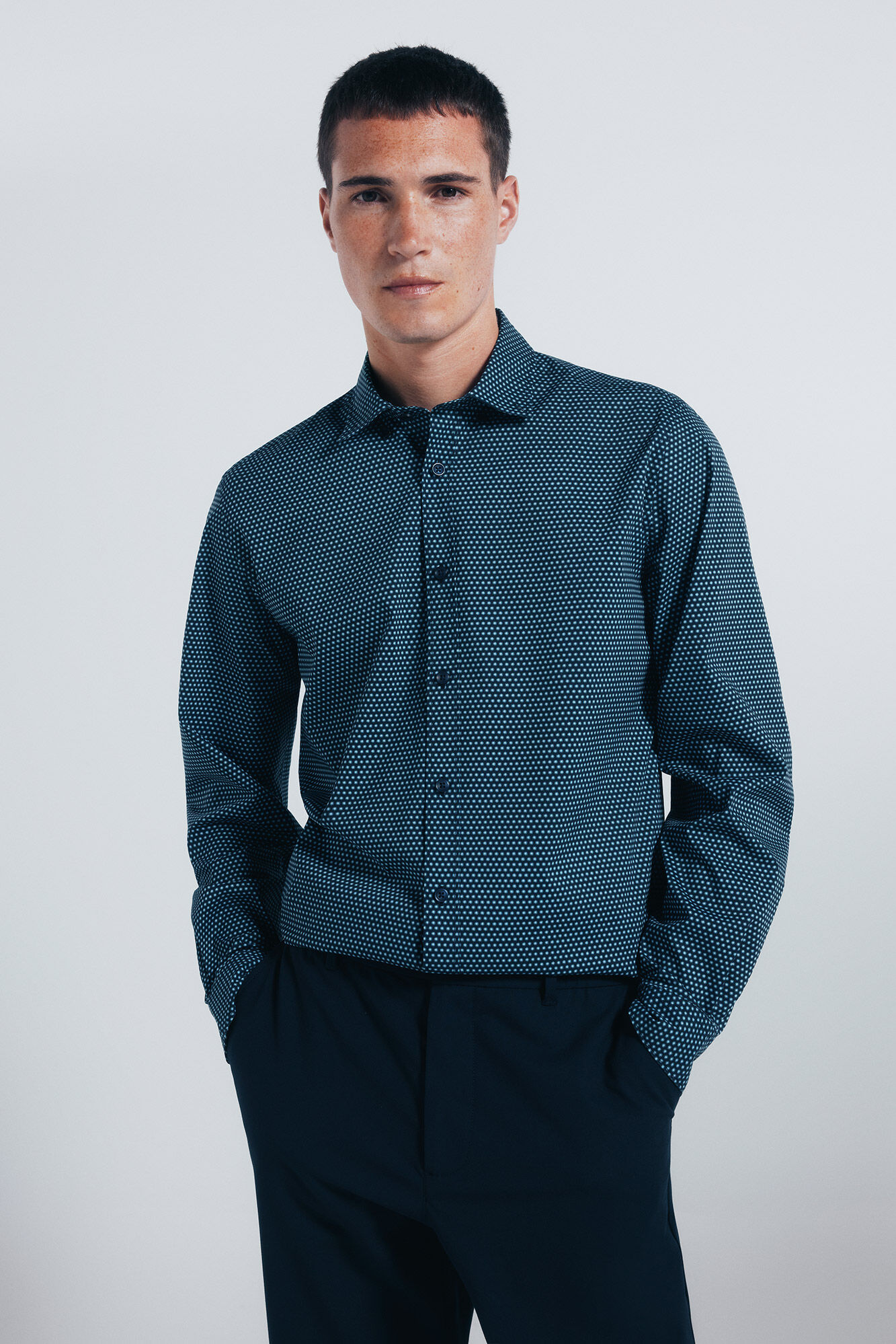 Springfield Camisa popel&iacute;n micro estampado