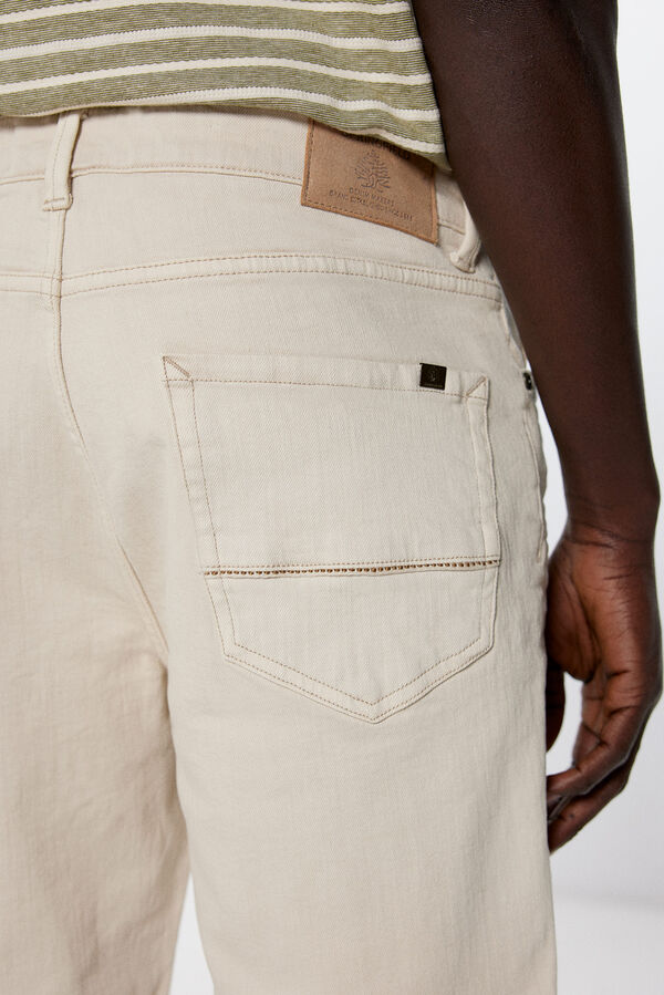 Springfield Bermuda denim slim cru branco