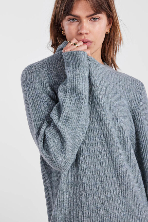 Pieces Vestido corto de punto gris