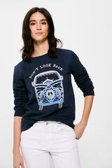 Springfield Sudadera "Don&acute;t look back" azul