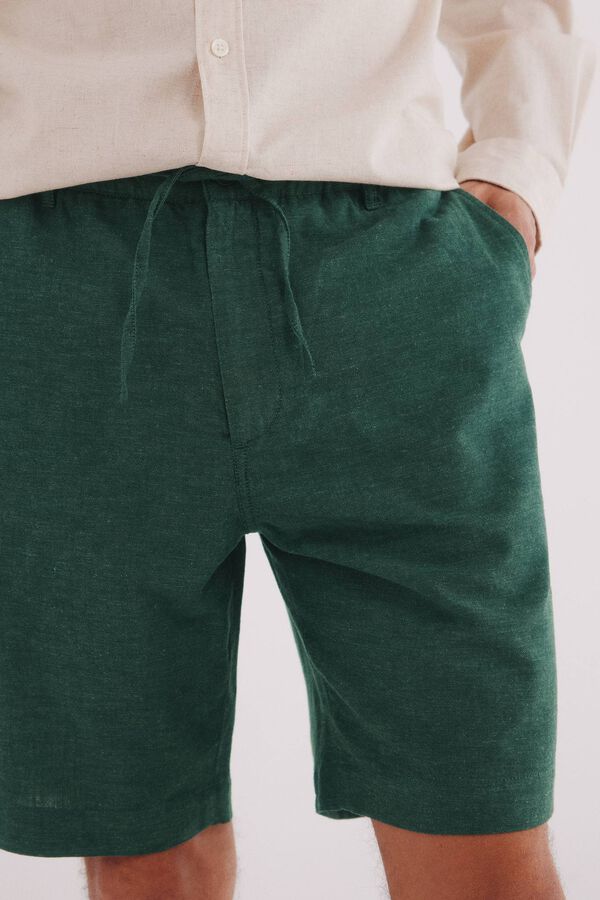 Springfield Bermuda lino slim fit verde