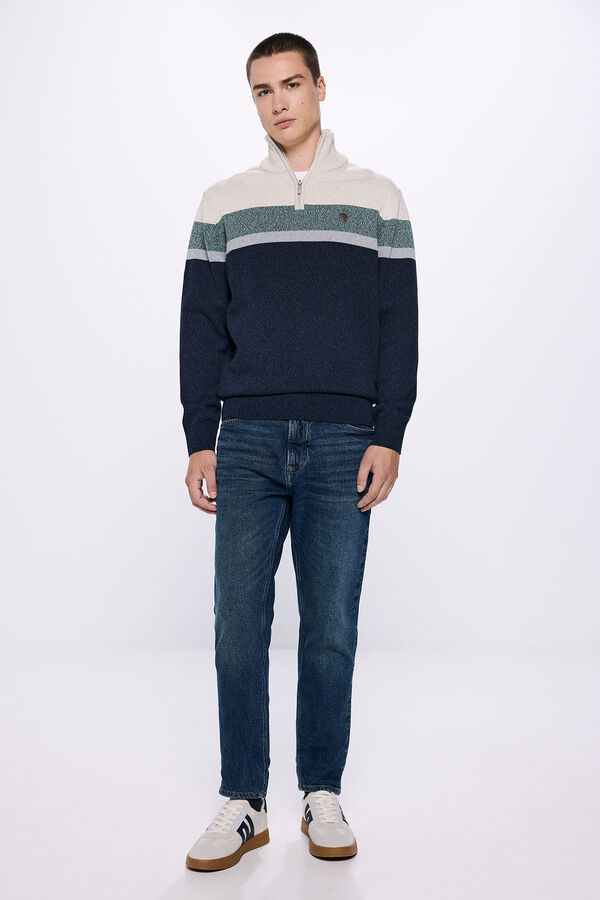 Springfield Su&eacute;ter colorido com fecho-&eacute;clair azul