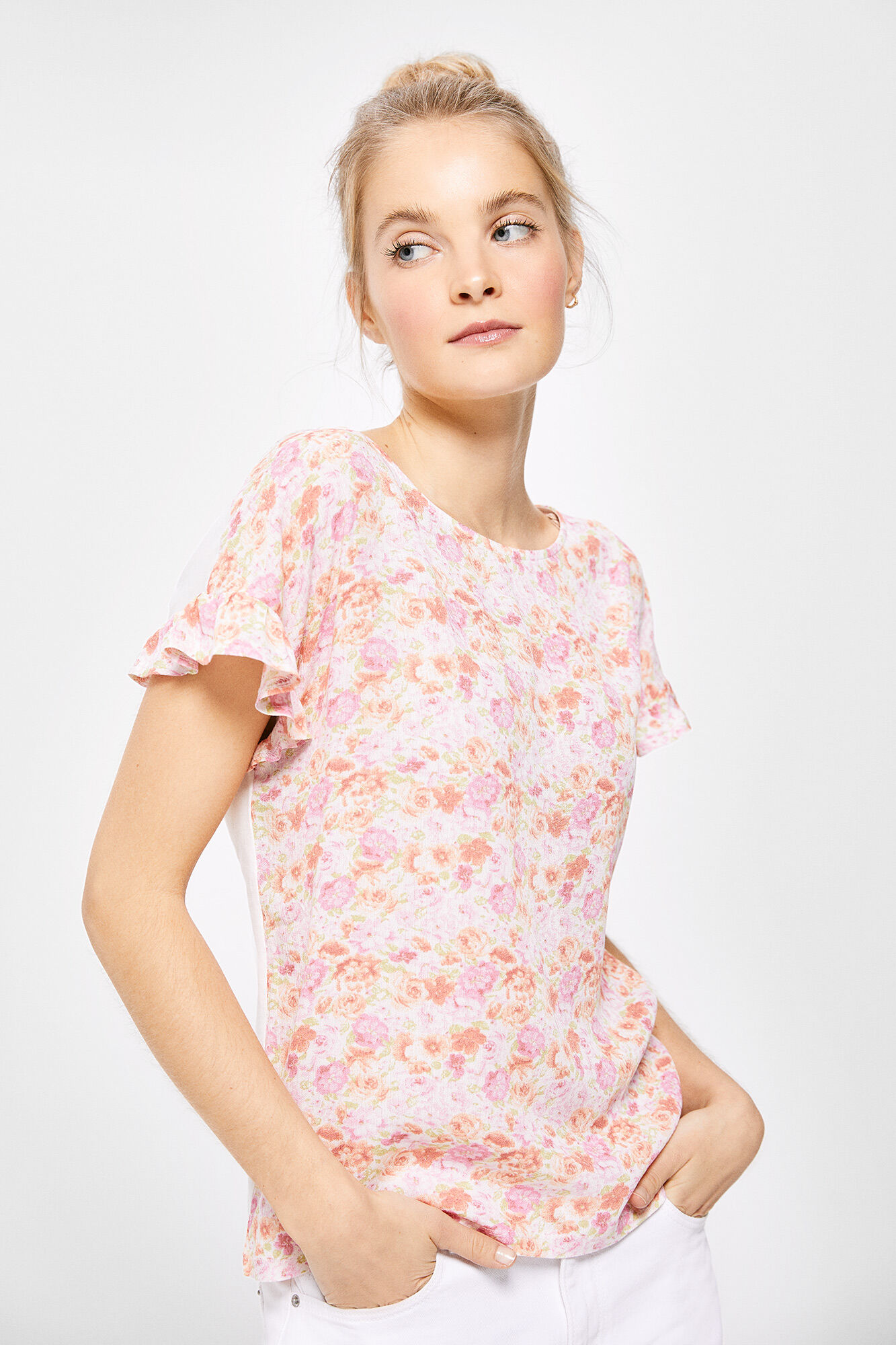 Springfield Camiseta Bimateria Estampada