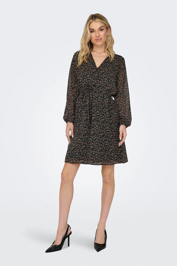 Only Vestido curto de gaze cru