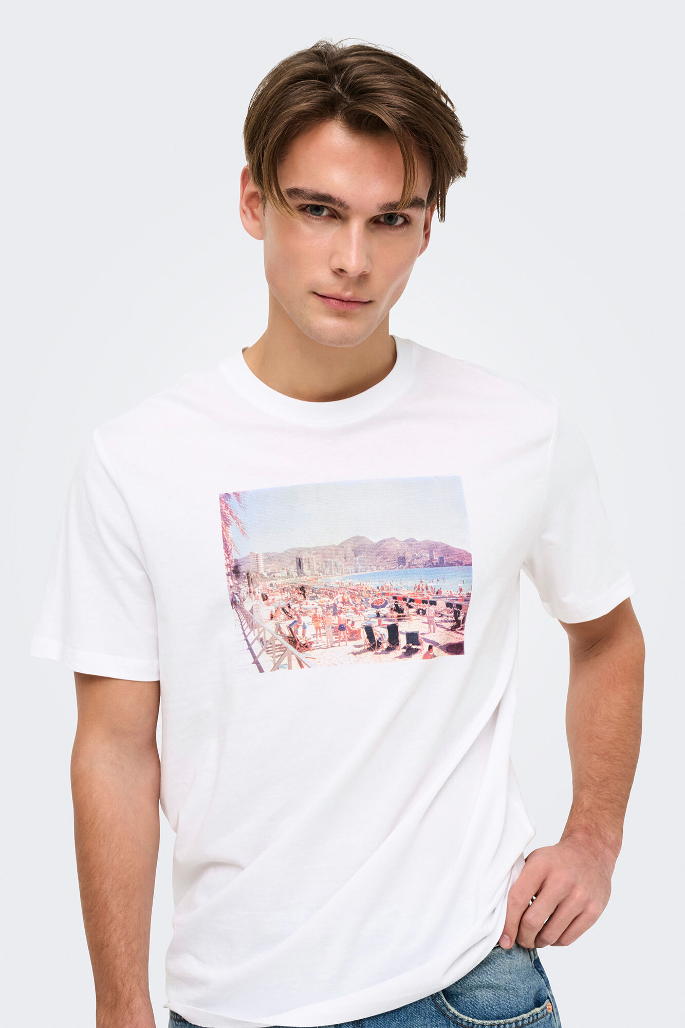 Only & Sons Camiseta de hombre regular fit. 100% algod&oacute;n org&aacute;nico.