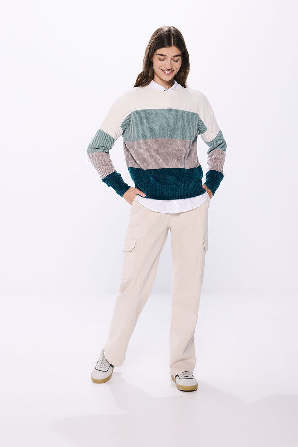 Springfield Jersey color block chenilla verde