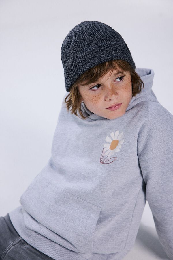 Springfield Kids Sweatshirt flor com capuz para menina cinzento