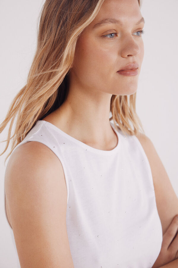 Springfield T-shirt manchas cristal branco