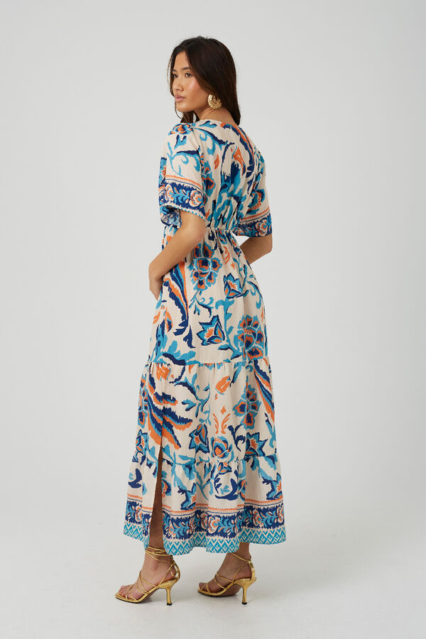 Brave Soul Vestido largo estampado blanco