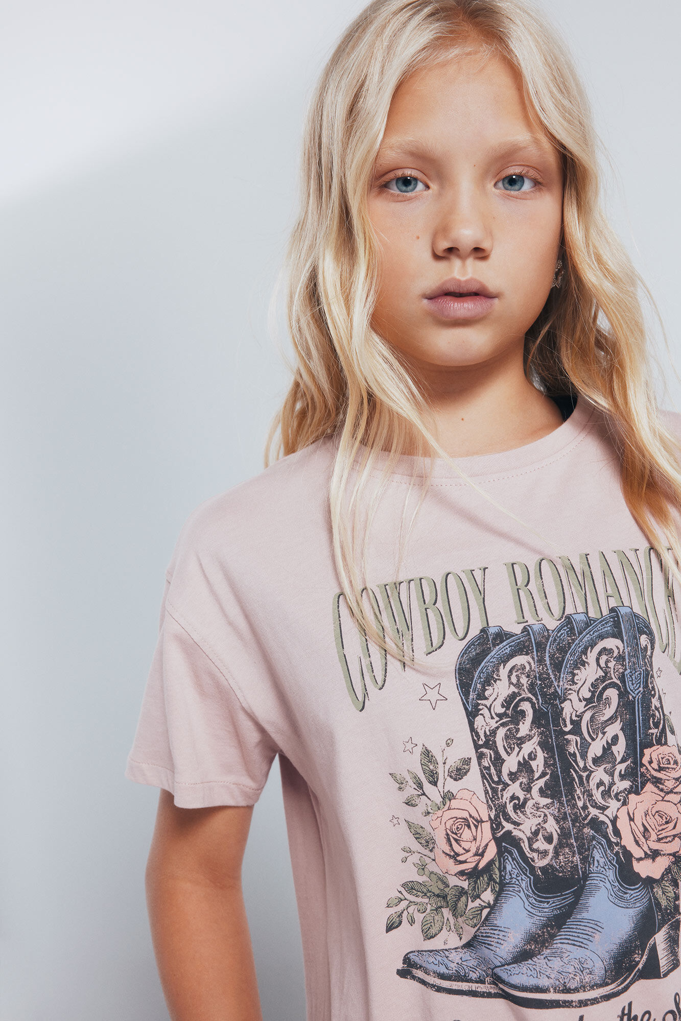 Springfield Kids Camiseta feminina com botas de cowboy