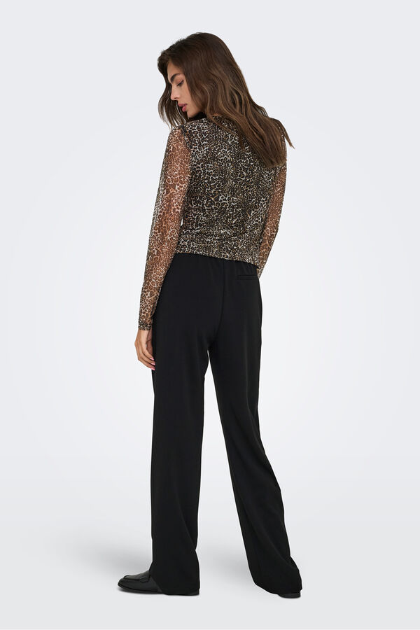 Only Camiseta semitransparente marr&oacute;n