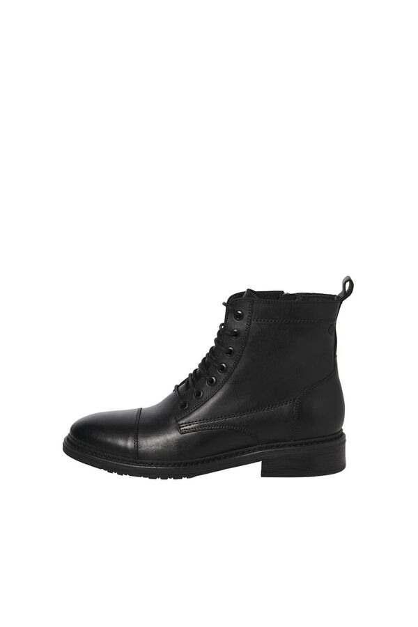 Jack & Jones Botas de cuero para hombre negro