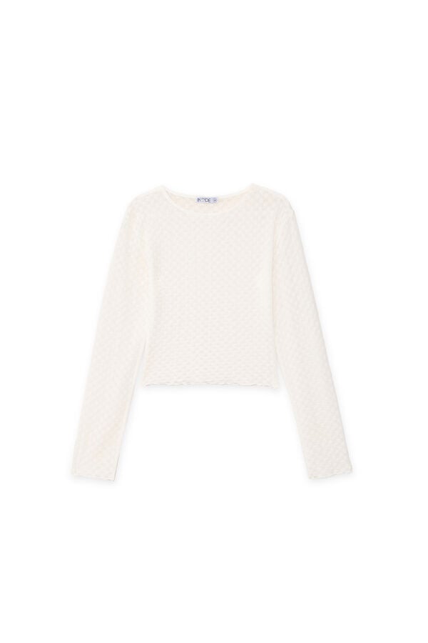 Inside Camiseta de algod&atilde;o de manga comprida bege