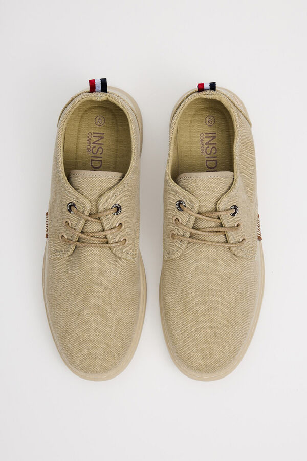 Inside T&ecirc;nis esportivos combinados de lona lavada castanho