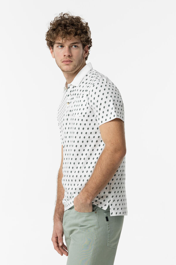 Tiffosi Polo Estampado con Bolsillo blanco